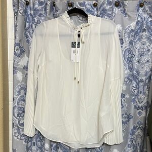 Ralph Lauren Cream Blouse with Tie-Neck